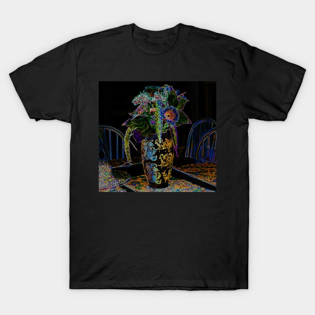 Black Panther Art - Flower Bouquet with Glowing Edges 2 T-Shirt by The Black Panther